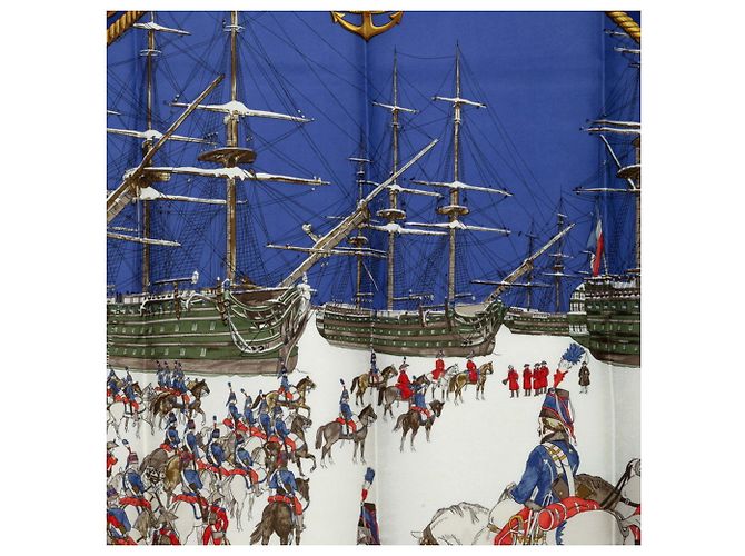 Hermès Pañuelo Hermes Carre 90 Marine et Cavalerie Azul Multicolor - vista 2