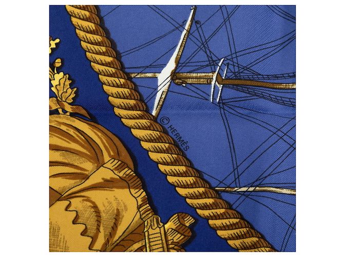 Hermès Pañuelo Hermes Carre 90 Marine et Cavalerie Azul Multicolor - vista 4