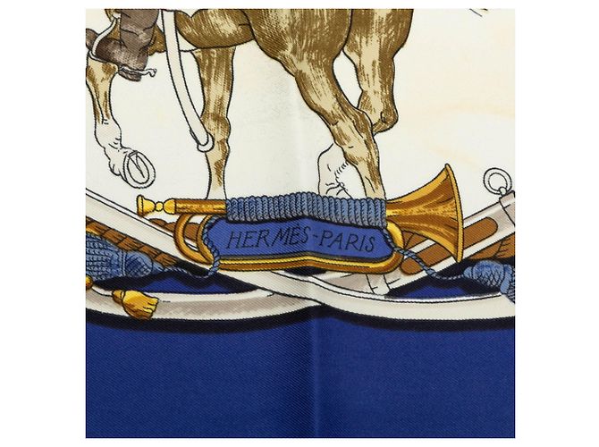 Hermès Pañuelo Hermes Carre 90 Marine et Cavalerie Azul Multicolor - vista 6