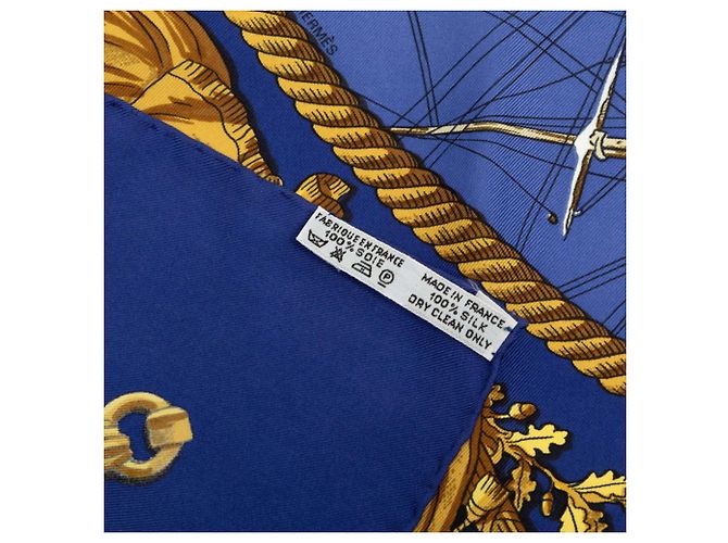 Hermès Pañuelo Hermes Carre 90 Marine et Cavalerie Azul Multicolor - vista 8
