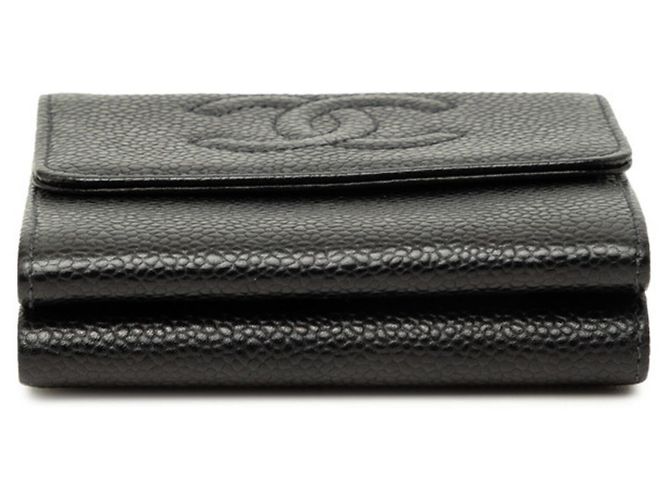 Chanel Coco Mark Bi-fold Wallet Black - view 3
