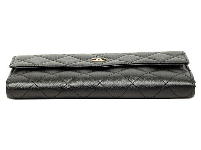 Portamonete Chanel in vitello granulato Nero - vista 3