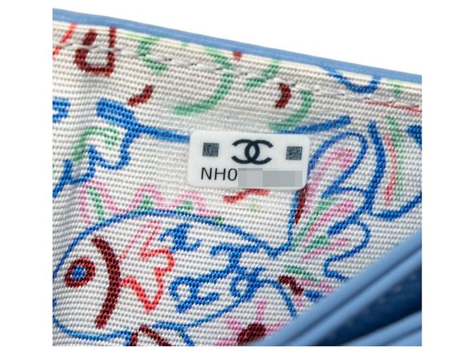 Chanel Coco Mark Matelassé Tri-fold Geldbörse Blau - Ansicht 7