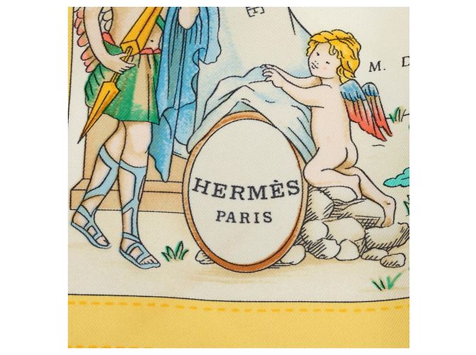 Hermès Foulard di seta Hermes Carre 90 Costumes Civils Actues Multicolore Blu navy - vista 4