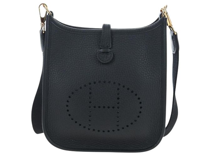 Hermès Borsa a tracolla HERMES Evelyn 16 TPM Pelle Nero Oro Auth BA16042SV D'oro - vista 13