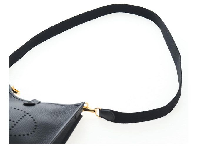 Hermès Borsa a tracolla HERMES Evelyn 16 TPM Pelle Nero Oro Auth BA16042SV D'oro - vista 14
