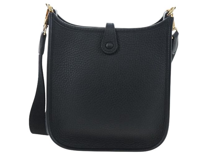 Hermès Borsa a tracolla HERMES Evelyn 16 TPM Pelle Nero Oro Auth BA16042SV D'oro - vista 2