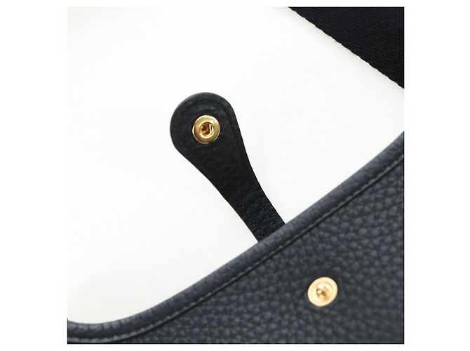 Hermès Borsa a tracolla HERMES Evelyn 16 TPM Pelle Nero Oro Auth BA16042SV D'oro - vista 20