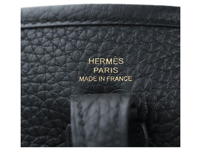 Hermès Borsa a tracolla HERMES Evelyn 16 TPM Pelle Nero Oro Auth BA16042SV D'oro - vista 21