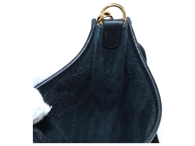 Hermès Borsa a tracolla HERMES Evelyn 16 TPM Pelle Nero Oro Auth BA16042SV D'oro - vista 22