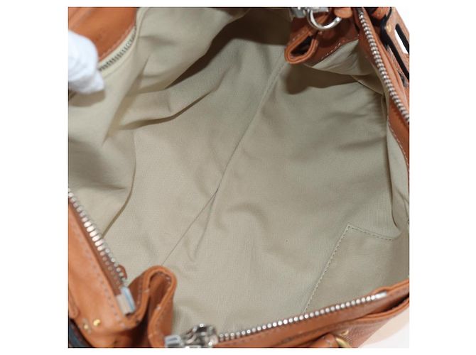 Chloé Borsa Chloe Paddington in pelle marrone oro argento Auth BA16075V D'oro - vista 10