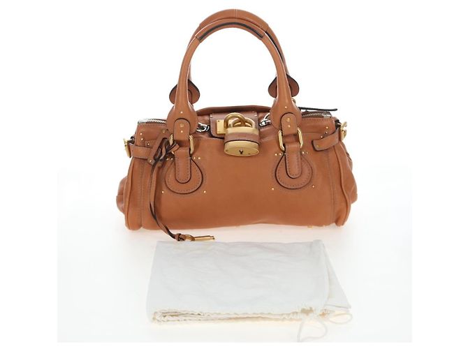 Chloé Borsa Chloe Paddington in pelle marrone oro argento Auth BA16075V D'oro - vista 12
