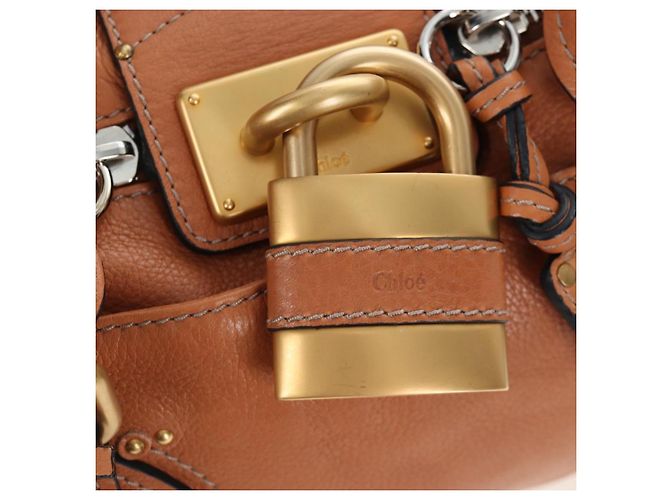 Chloé Borsa Chloe Paddington in pelle marrone oro argento Auth BA16075V D'oro - vista 18