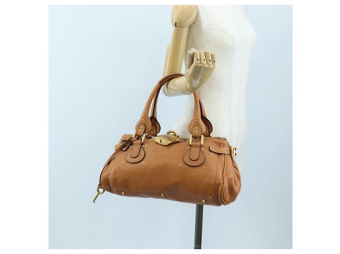 Chloé Borsa Chloe Paddington in pelle marrone oro argento Auth BA16075V D'oro - vista 26