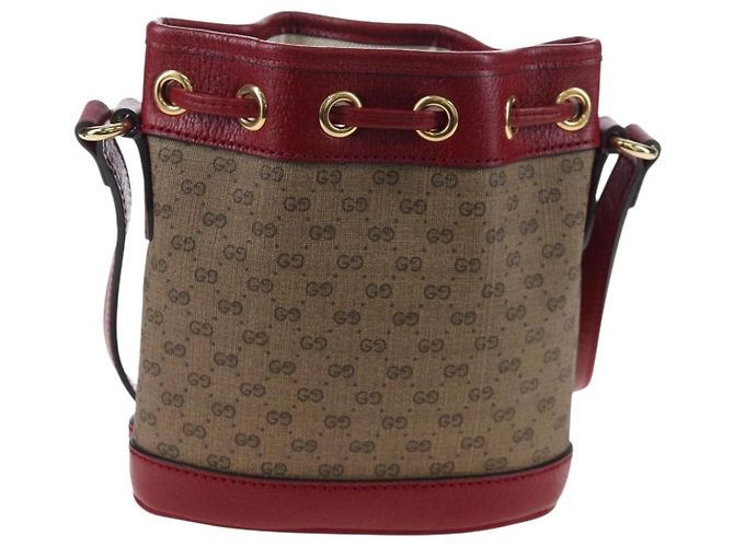 Borsa GUCCI Micro GG Supreme Fujiko Pro Collaboration PVC 647801 Auth BA15767M Beige D'oro - vista 2