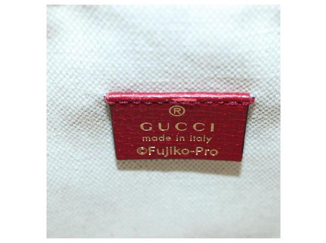 Borsa GUCCI Micro GG Supreme Fujiko Pro Collaboration PVC 647801 Auth BA15767M Beige D'oro - vista 21