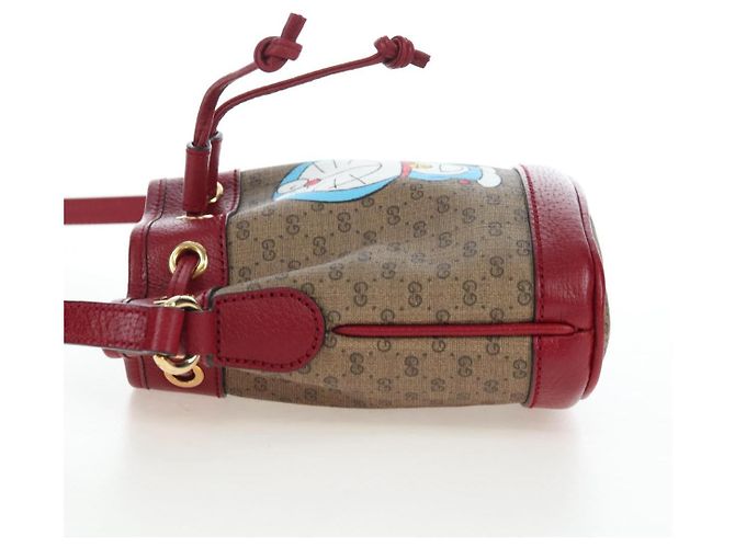 Borsa GUCCI Micro GG Supreme Fujiko Pro Collaboration PVC 647801 Auth BA15767M Beige D'oro - vista 3