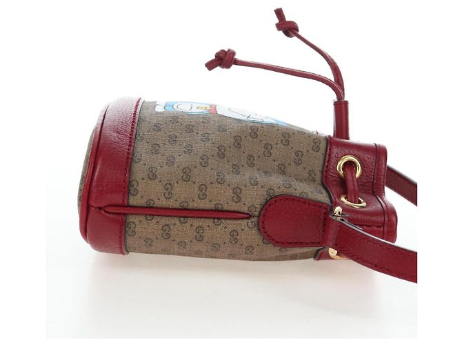 Borsa GUCCI Micro GG Supreme Fujiko Pro Collaboration PVC 647801 Auth BA15767M Beige D'oro - vista 4