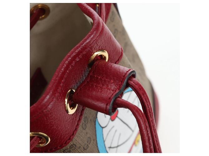 Borsa GUCCI Micro GG Supreme Fujiko Pro Collaboration PVC 647801 Auth BA15767M Beige D'oro - vista 9