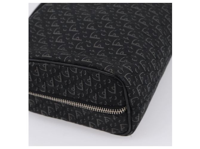 Borsa a mano Christian Dior Trotter Canvas Nero Argento Auth hk4206A - vista 16