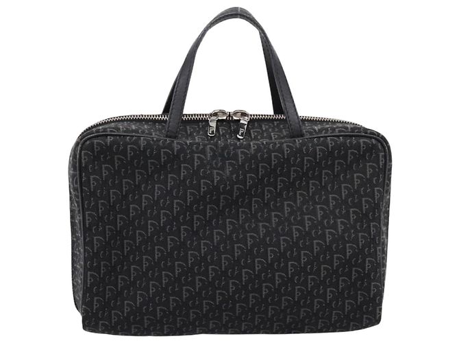 Borsa a mano Christian Dior Trotter Canvas Nero Argento Auth hk4206A - vista 2