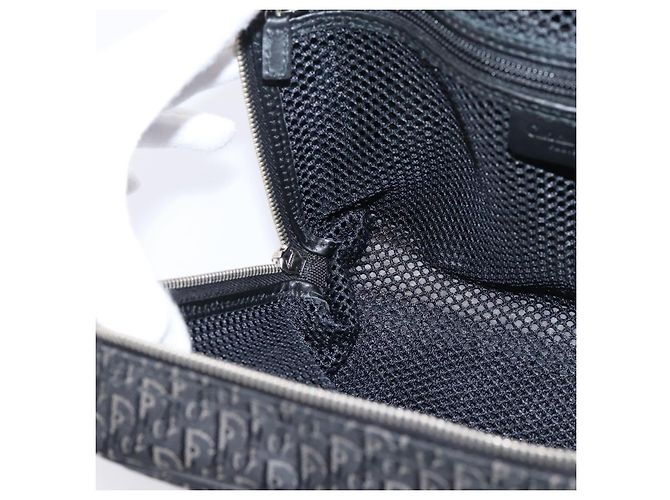Borsa a mano Christian Dior Trotter Canvas Nero Argento Auth hk4206A - vista 20