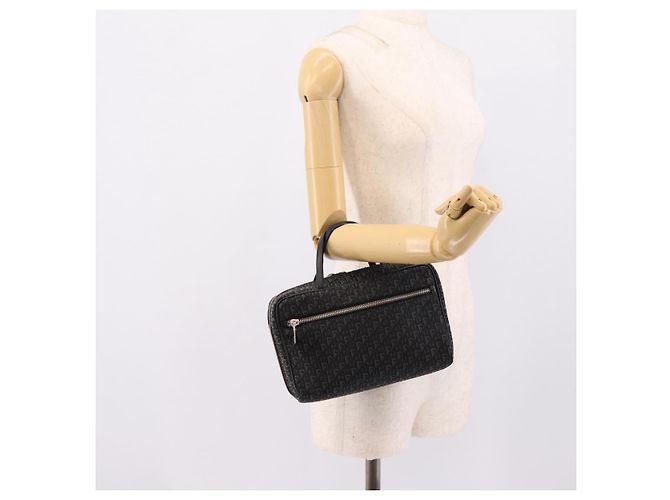Borsa a mano Christian Dior Trotter Canvas Nero Argento Auth hk4206A - vista 24
