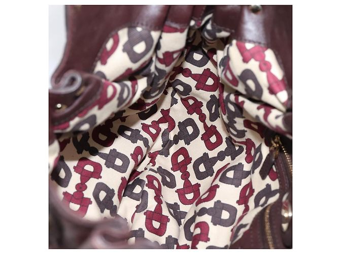 Sac à main GUCCI GG Canvas Guccissima en cuir marron foncé et doré 203624 Auth am12743V - vue 18