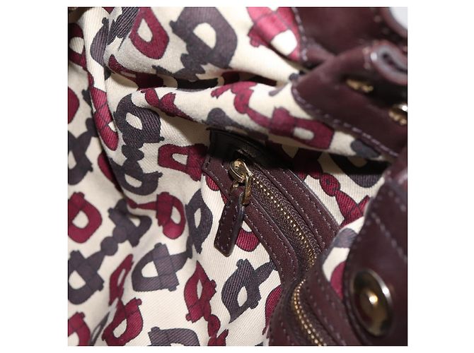 Sac à main GUCCI GG Canvas Guccissima en cuir marron foncé et doré 203624 Auth am12743V - vue 19