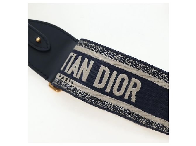 Borsa a tracolla Christian Dior Oblique Rattan 2way Navy Gold Auth 206256SAM D'oro Blu navy - vista 8
