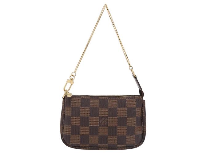 LOUIS VUITTON Damier Ebene Mini Pochette Accessoires Pouch N58009 Auth 207712V - vista 13