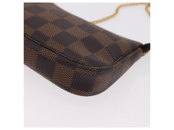 LOUIS VUITTON Damier Ebene Mini Pochette Accessoires Pouch N58009 Auth 207712V - vista 16
