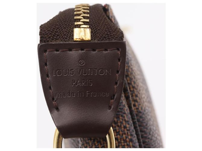 LOUIS VUITTON Damier Ebene Mini Pochette Accessoires Pouch N58009 Auth 207712V - vista 19