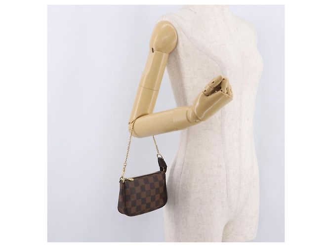 LOUIS VUITTON Damier Ebene Mini Pochette Accessoires Pouch N58009 Auth 207712V - vista 23