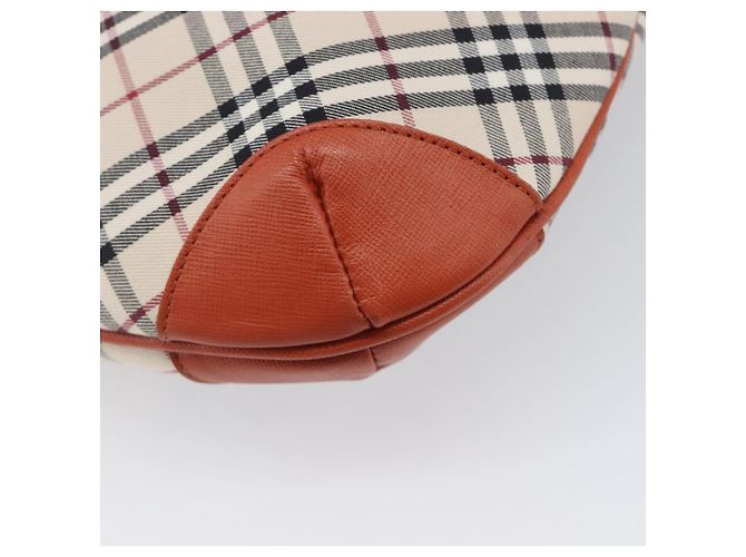BURBERRY Nova Check Schultertasche Canvas Beige Silver Auth 206794V Silber - Ansicht 16