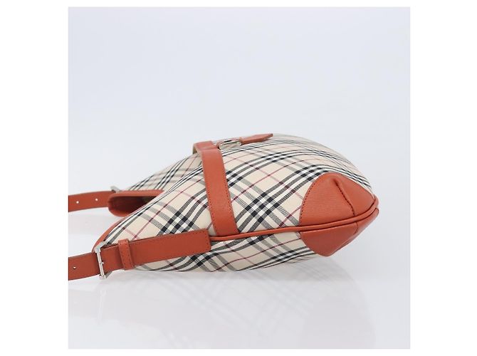 BURBERRY Nova Check Schultertasche Canvas Beige Silver Auth 206794V Silber - Ansicht 4