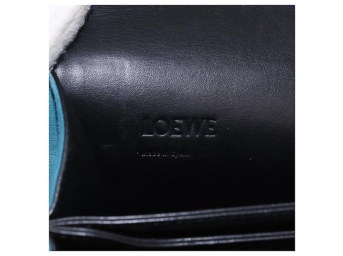 Bolsa de Ombro LOEWE Barcelona Camurça Azul Prata Auth bs37409A - vista 21
