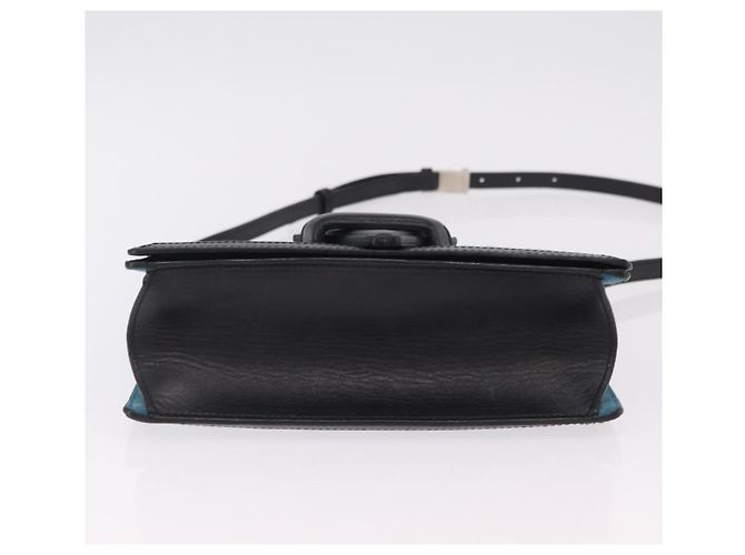 Bolsa de Ombro LOEWE Barcelona Camurça Azul Prata Auth bs37409A - vista 5