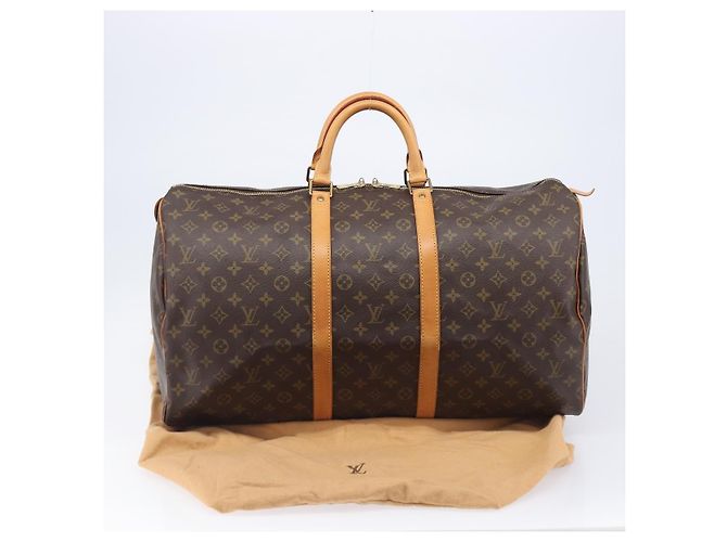 LOUIS VUITTON Monogram Keepall 55 Boston Bag M41424 LV Auth 200476V Monogramme - vue 12