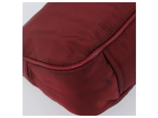 Sac à épaule PRADA Nylon Rouge Argent Auth 206730A Argenté - vue 14