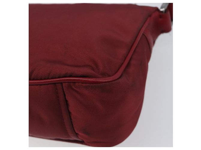 Sac à épaule PRADA Nylon Rouge Argent Auth 206730A Argenté - vue 15