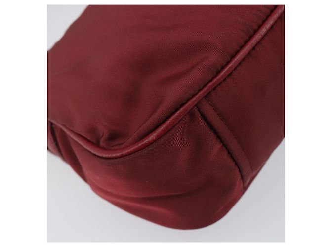Sac à épaule PRADA Nylon Rouge Argent Auth 206730A Argenté - vue 16
