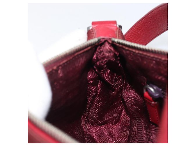 Sac à épaule PRADA Nylon Rouge Argent Auth 206730A Argenté - vue 21