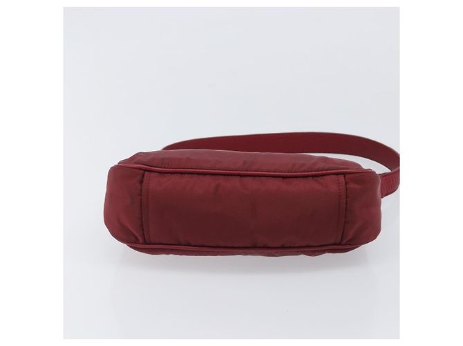 Sac à épaule PRADA Nylon Rouge Argent Auth 206730A Argenté - vue 5