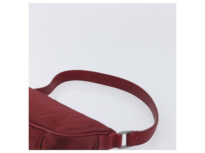 Sac à épaule PRADA Nylon Rouge Argent Auth 206730A Argenté - vue 8