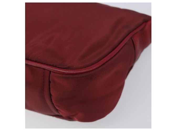 Sac à épaule PRADA Nylon Rouge Argent Auth 206730A Argenté - vue 9