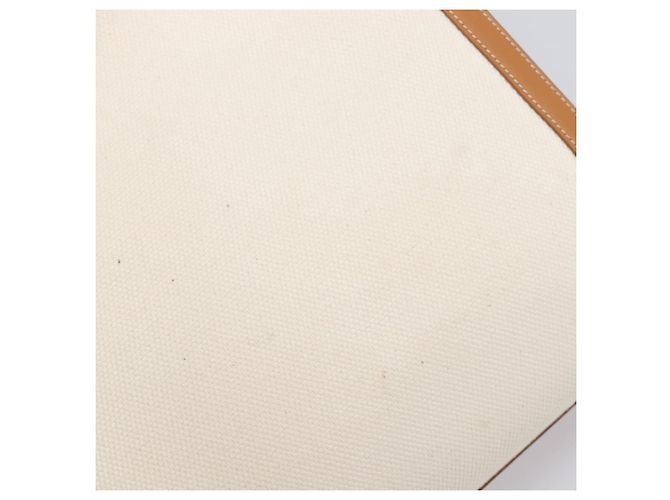 Céline CELINE Vertical Cabas Small Hand Bag Canvas 2way Ivory Gold Tone Auth LN035V Roh - Ansicht 10