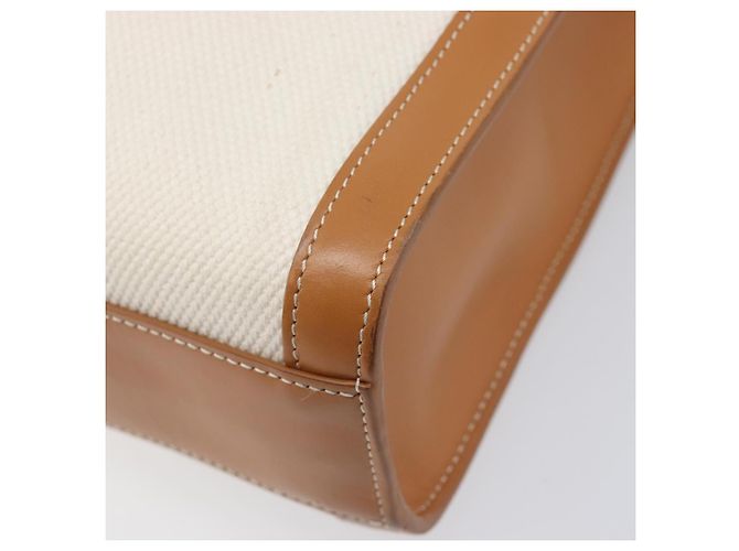 Céline CELINE Vertical Cabas Small Hand Bag Canvas 2way Ivory Gold Tone Auth LN035V Roh - Ansicht 18