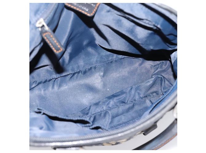 Christian Dior Trotter Canvas Handtasche Navy Silver Auth BA15752 Silber Marineblau - Ansicht 10