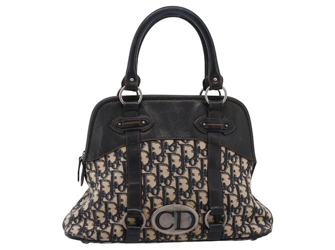 Christian Dior Trotter Canvas Handtasche Navy Silver Auth BA15752 Silber Marineblau - Ansicht 13